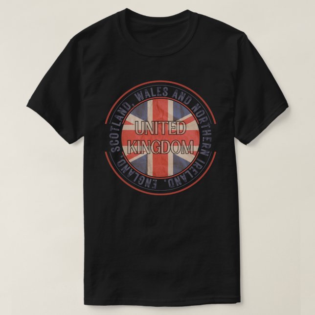 United Kingdom Retro Flag  T-Shirt (Design Front)
