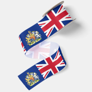 United Kingdom Ribbon, Emblem, UK, British Flag Satin Ribbon