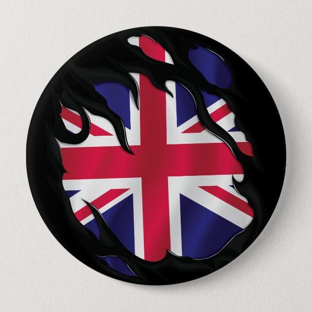 United Kingdom Ripped Flag Button (Front)