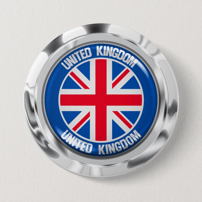 United Kingdom Round Emblem Button (Front)