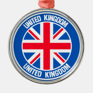 United Kingdom Round Emblem Metal Ornament