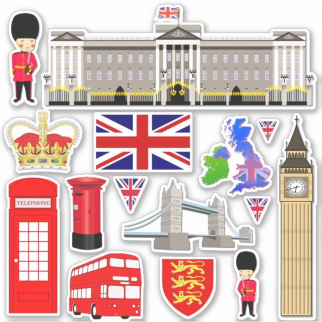 United Kingdom Souvenir Contour Sticker (Front)