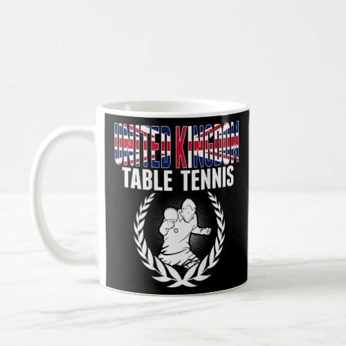 United Kingdom Table Tennis   UK Ping Pong Support Coffee Mug