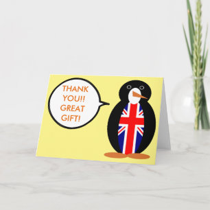 United Kingdom Talking Ms. Penguin Letterpress Thank You Card