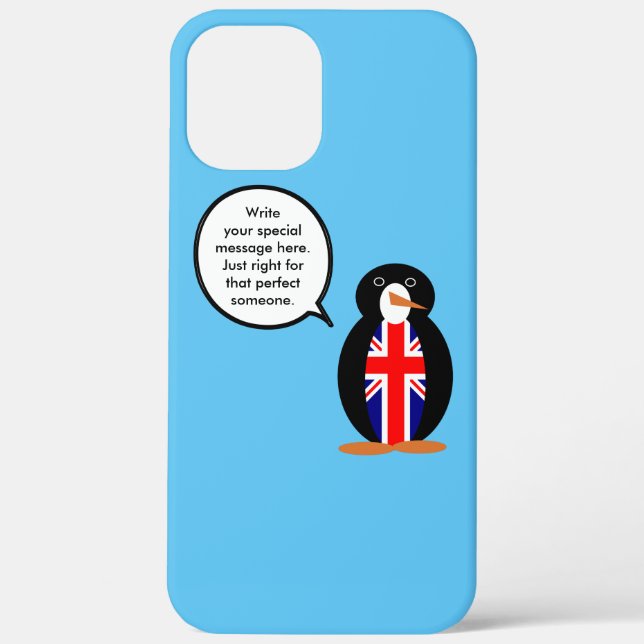 United Kingdom Talking Ms. Penguin Personalized  Case-Mate iPhone Case (Back)