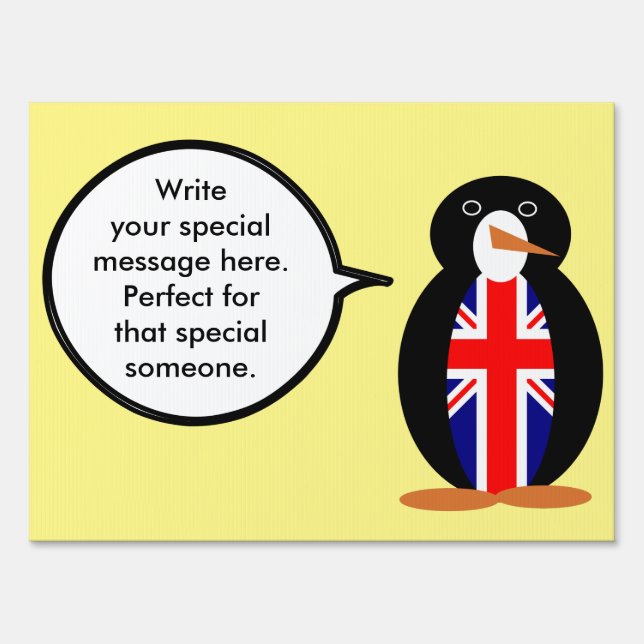 United Kingdom Talking Ms. Penguin Sign (Front)