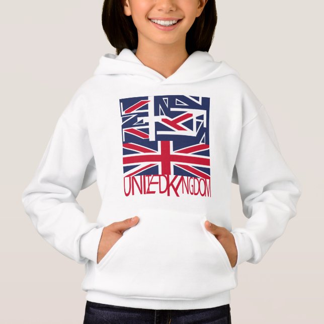 United Kingdom UK flag BY MASANSER PIXELAT Hoodie (Front)