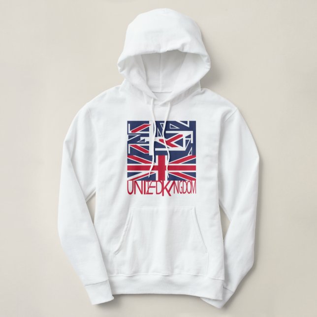 United Kingdom UK flag BY MASANSER PIXELAT Hoodie (Design Front)