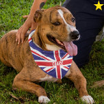United Kingdom UK Flag Custom Name Pet Bandana<br><div class="desc">You beloved dog can wear your family's national pride! This grunge style UK flag pet bandana is easy to personalize with your dog's name! The red, white and blue Union Jack, your furry family member will certainly stand out in style. There are other flag dog bandanas in this shop, such...</div>