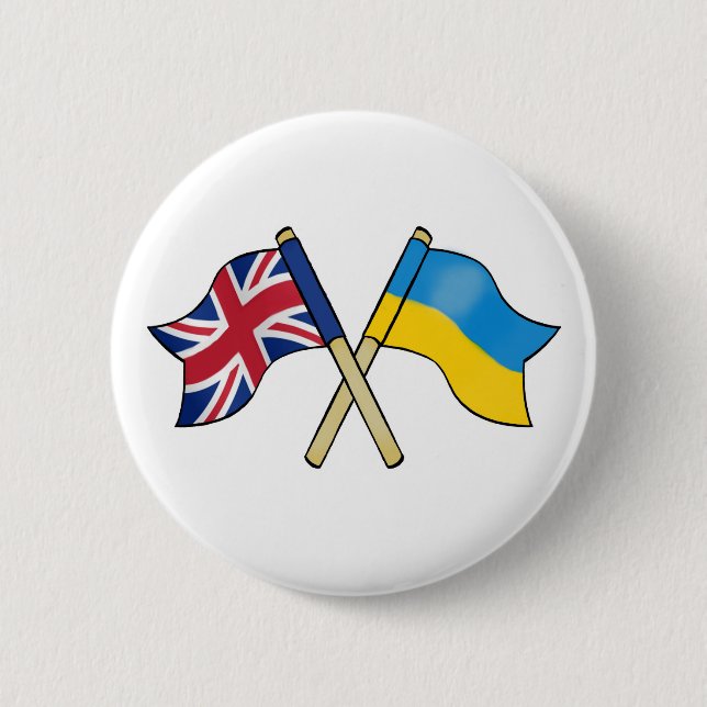 United Kingdom & Ukraine Friendship Button (Front)