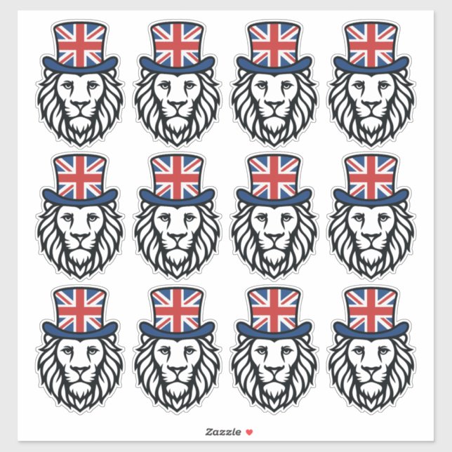 United Kingdom Union Flag Lion Sticker (Sheet)