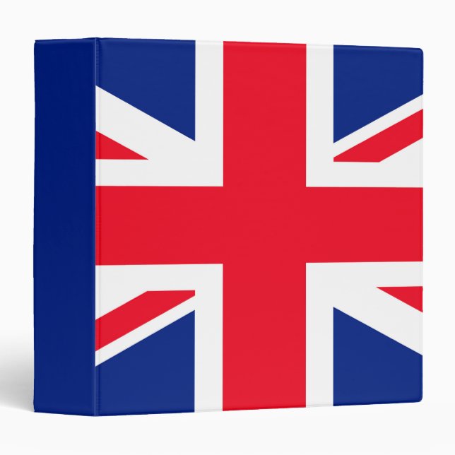 United Kingdom Union Jack Flag 3 Ring Binder (Front/Spine)