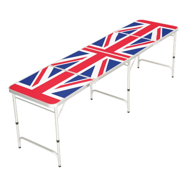 United Kingdom Union Jack Flag Beer Pong Table (Angled)