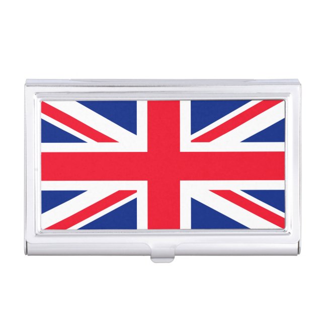 United Kingdom Union Jack Flag Business Card Case (Front)