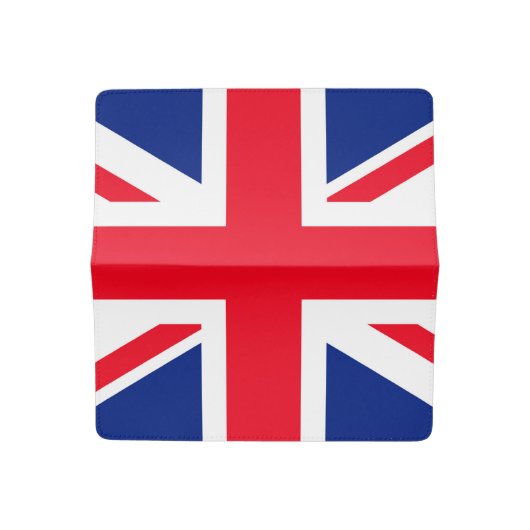 United Kingdom Union Jack Flag Checkbook Cover (Open)