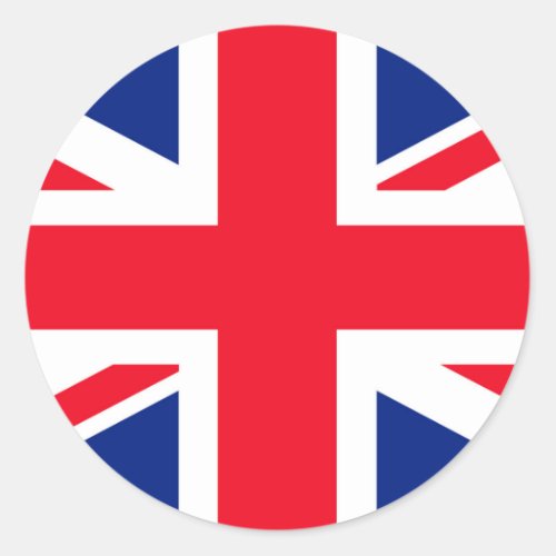 United Kingdom Union Jack Flag Classic Round Sticker