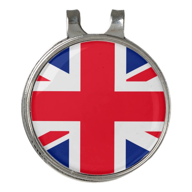 United Kingdom Union Jack Flag Golf Hat Clip (Front)