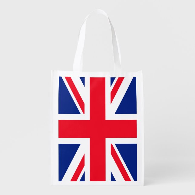 United Kingdom Union Jack Flag Grocery Bag (Front)