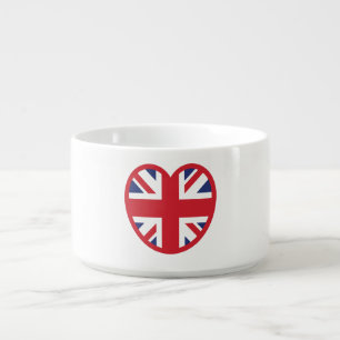 United Kingdom Union Jack Flag Heart Bowl