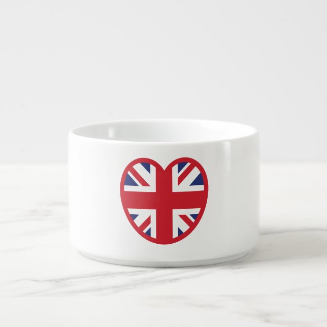 United Kingdom Union Jack Flag Heart Bowl (Center)