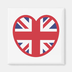 United Kingdom Union Jack Flag Heart Magnet