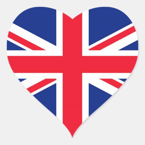 United Kingdom Union Jack Flag Heart Sticker