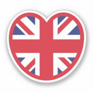 United Kingdom Union Jack Flag Heart Sticker