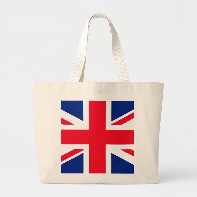 United Kingdom Union Jack Flag Large Tote Bag (Front)