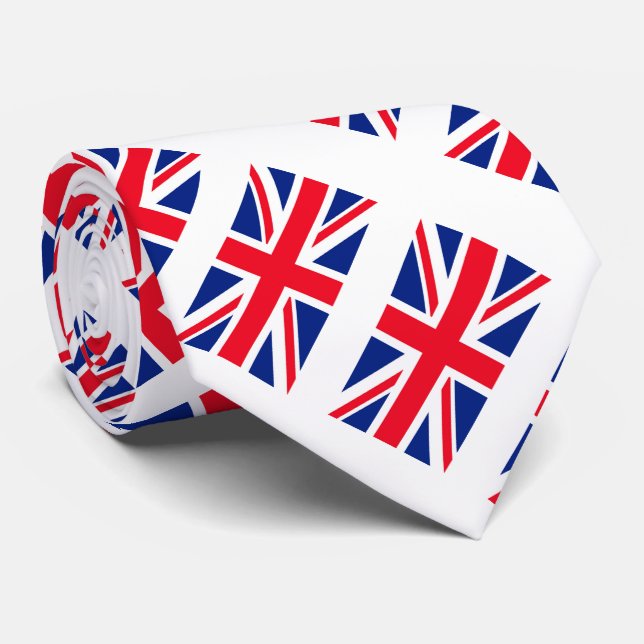 United Kingdom Union Jack Flag Neck Tie (Rolled)