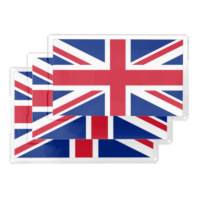 United Kingdom Union Jack Flag of British Colonies Acrylic Tray (Set)