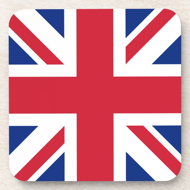 United Kingdom Union Jack Flag of British Colonies Beverage Coaster (Front)