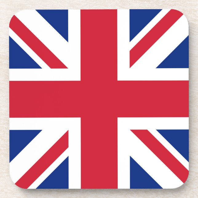 United Kingdom Union Jack Flag of British Colonies Beverage Coaster (Front)