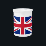 United Kingdom Union Jack Flag of British Colonies Beverage Pitcher<br><div class="desc">The Union Jack, a tapestry woven with threads of history, flutters proudly, a symbol of a nation forged in unity. Its story begins in 1606, when King James VI of Scotland ascended to the English throne as King James I. To commemorate the union of these two kingdoms, he commissioned a...</div>