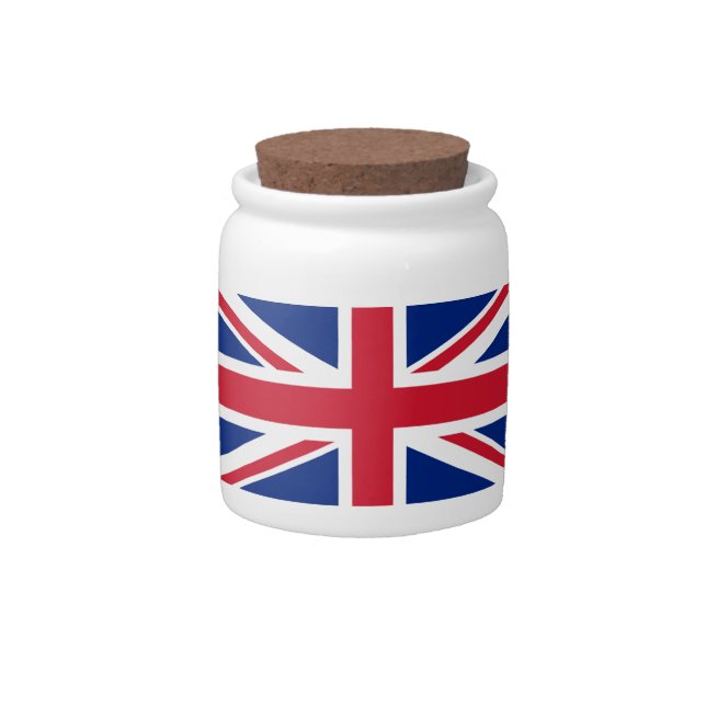 United Kingdom Union Jack Flag of British Colonies Candy Jar (Front)