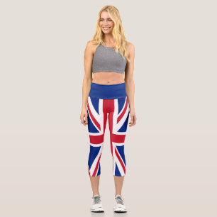 United Kingdom Union Jack Flag of British Colonies Capri Leggings