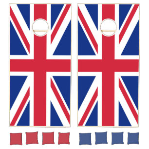 United Kingdom Union Jack Flag of British Colonies Cornhole Set