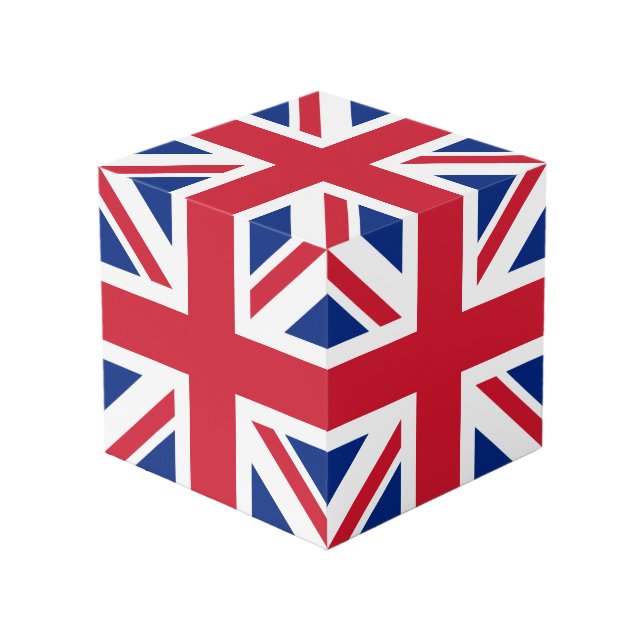 United Kingdom Union Jack Flag of British Colonies Cube (Front Angled)