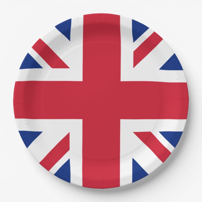 United Kingdom Union Jack Flag of British Colonies Paper Plates (Front)