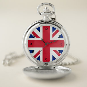 United Kingdom Union Jack Flag of British Colonies Pocket Watch