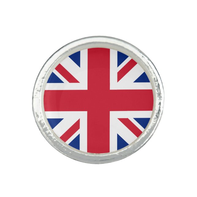 United Kingdom Union Jack Flag of British Colonies Ring (Front)