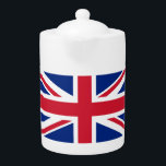 United Kingdom Union Jack Flag of British Colonies Teapot<br><div class="desc">The Union Jack, a tapestry woven with threads of history, flutters proudly, a symbol of a nation forged in unity. Its story begins in 1606, when King James VI of Scotland ascended to the English throne as King James I. To commemorate the union of these two kingdoms, he commissioned a...</div>