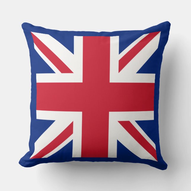 United Kingdom Union Jack Flag of British Colonies Throw Pillow (Front)