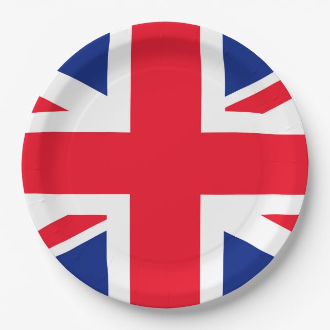 United Kingdom Union Jack Flag Paper Plates (Front)