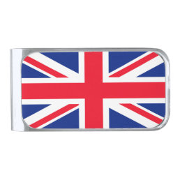 United Kingdom Union Jack Flag Silver Finish Money Clip