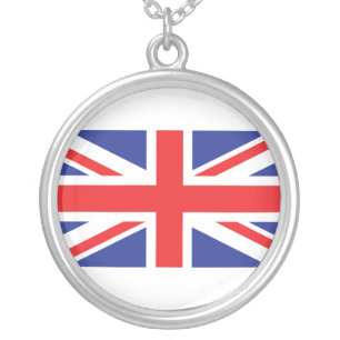 United Kingdom /Union Jack Flag Silver Plated Necklace