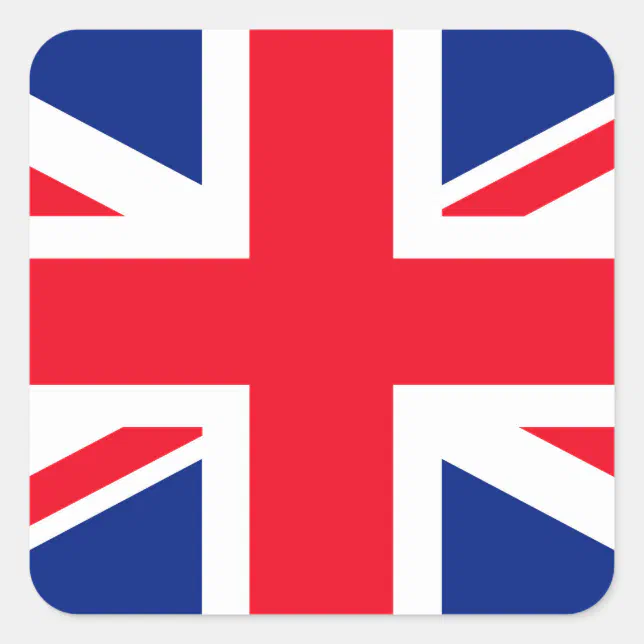 United Kingdom Union Jack Flag Square Sticker | Zazzle