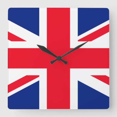 United Kingdom Union Jack Flag Square Wall Clock