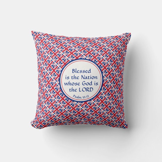UNITED KINGDOM Union Jack Great Britain Scripture Throw Pillow (Front)