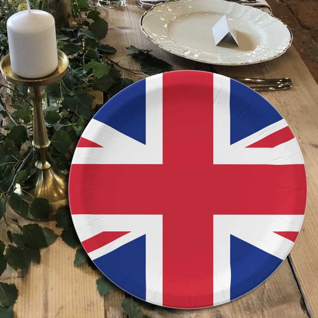 United Kingdom, Union Jack, patriotic British Flag Paper Plates (Creator Uploaded)
