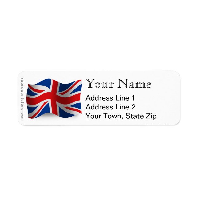 United Kingdom Waving Flag Label (Front)